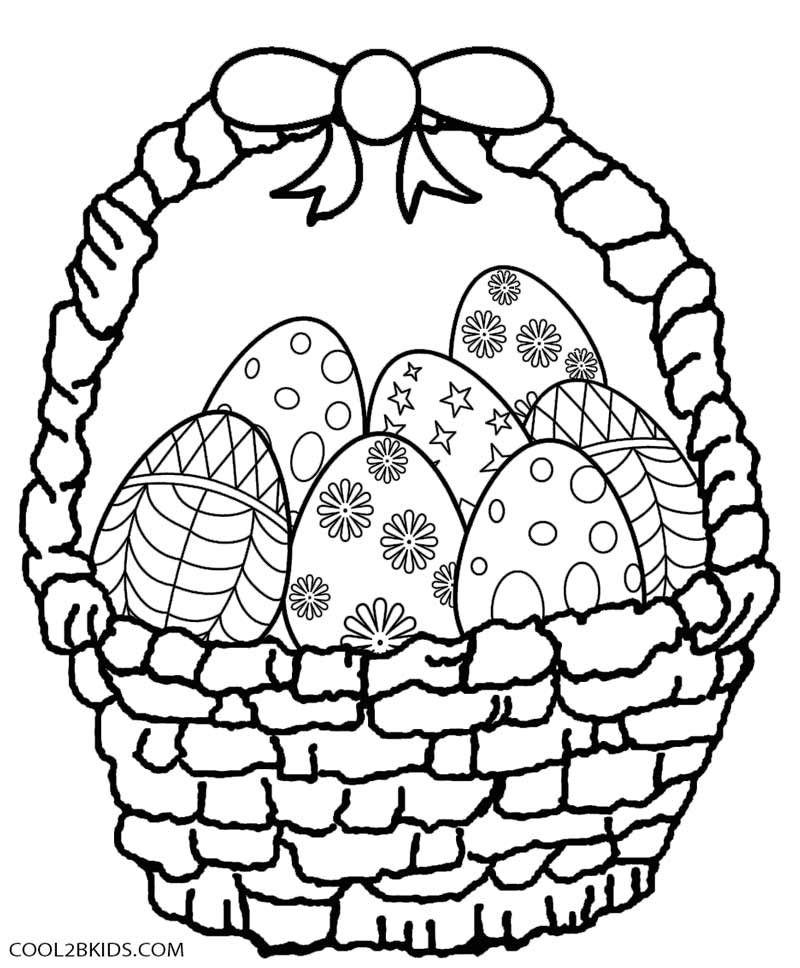 Easter Basket of Eggs Coloring Pages Archives - Coloring For Kids