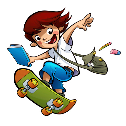 Boy Skateboarding Cartoon Clip Art, Vector Images & Illustrations ...