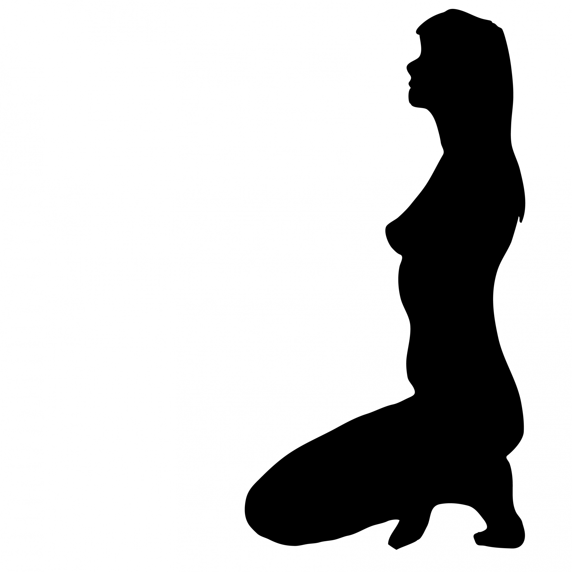 Naked Woman Kneeling Silhouette Free Stock Photo - Public Domain ...
