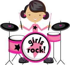 Clipart girl drummer