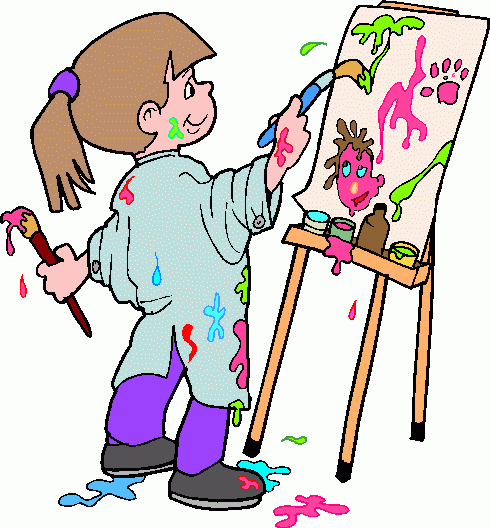 Clip Art Artist Painting Something Clipart