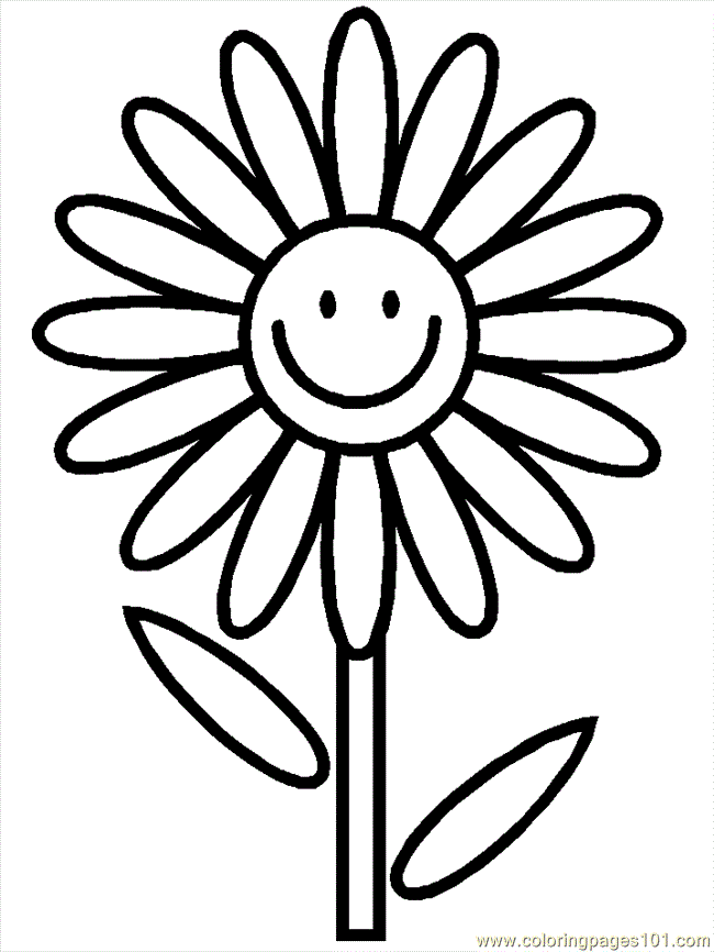Cartoon Flowers To Color - AZ Coloring Pages