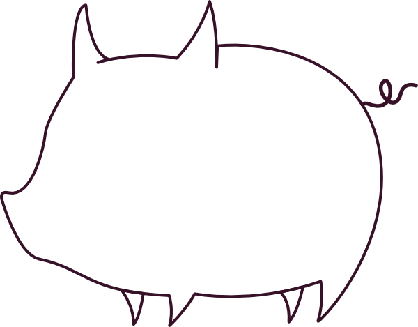 Pig Outline Clipart