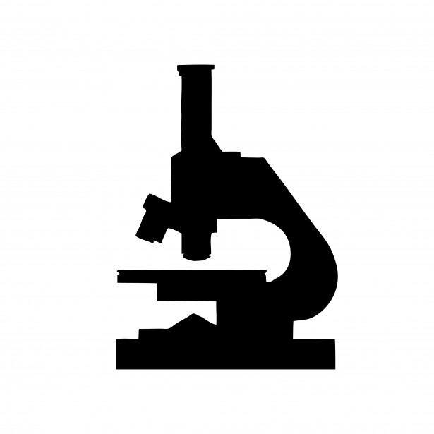 Microscope clipart black and white with label