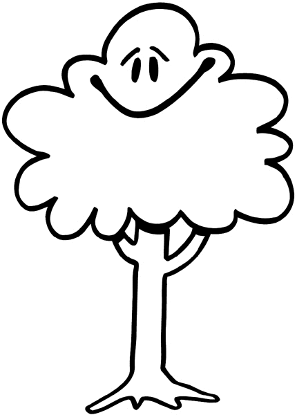 Smiling tree vinyl sticker. Customize on line. Flowers Trees ...