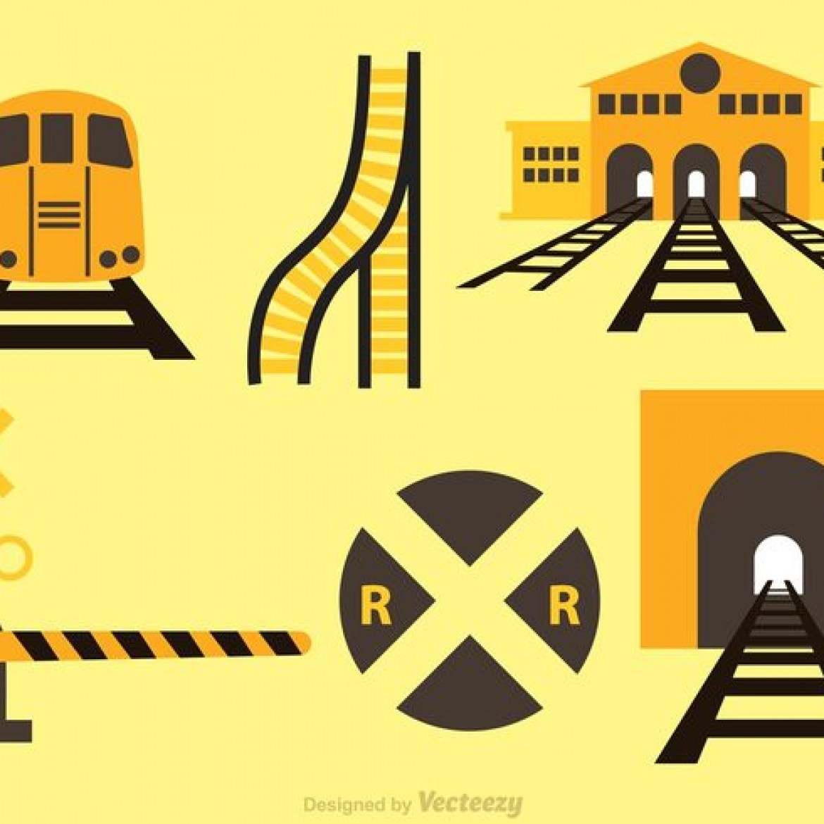 Free vector Vector Train And Station Icons #19771 | My Graphic Hunt