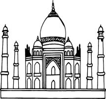 Taj Mahal Clipart Black And White