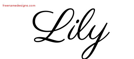 Classic Name Tattoo Designs Lily Graphic Download - Free Name Designs