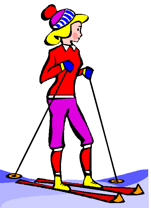 Animated skier clipart