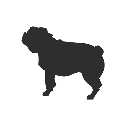 Silhouette Of Black Pug Clip Art, Vector Images & Illustrations ...