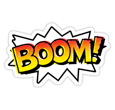 BOOM! Comic Onomatopoeia" Stickers by GTdesigns | Redbubble