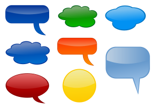 Speech bubbles small clipart 300pixel size, free design