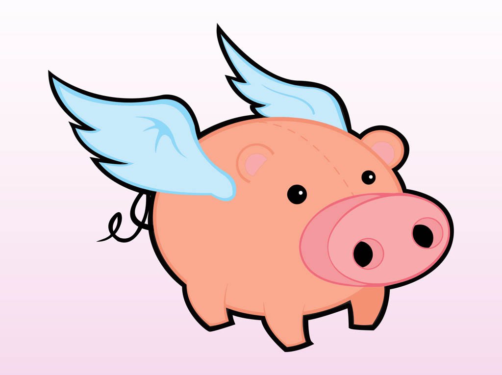 Flying pigs clipart