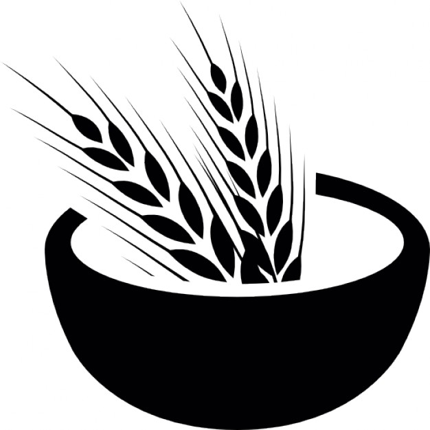 Wheat grains on a bowl Icons | Free Download