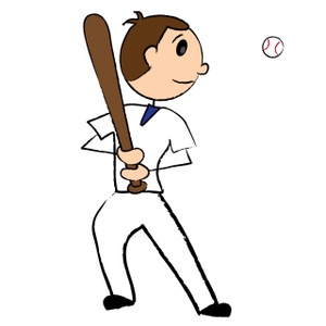 Baseball Clipart Image - Batter Holding a Baseball Bat