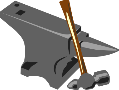 Blacksmith anvil hammer.svg