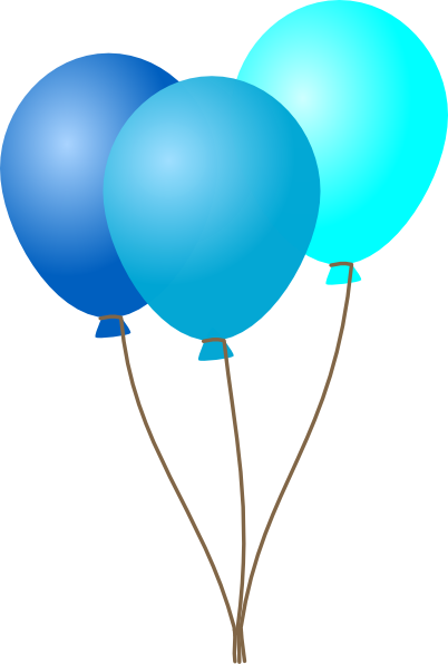 Emmas Blue Balloons clip art - vector clip art online, royalty ...