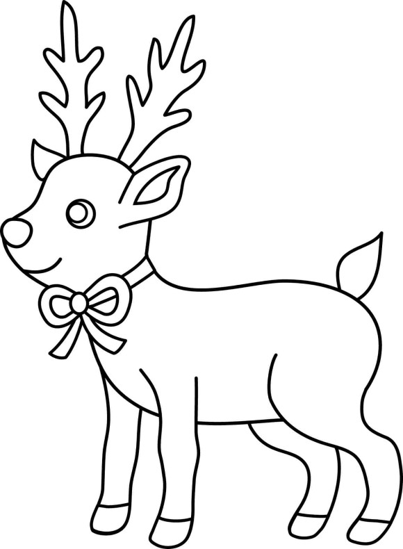 Deer Of Christmas Coloring Pages For Kids - Christmas Coloring ...