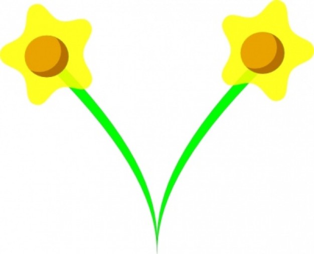 Simple Five Pettle Daffodil clip art | Download free Vector