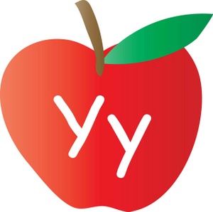 Alphabet Clipart Image - An Apple With The Letter Y Written On It