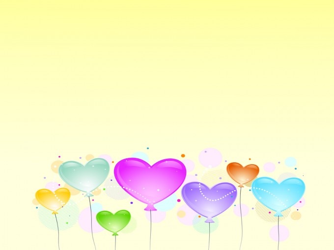 lip art Love Balloons PPT Background is a multi-colorful color ...