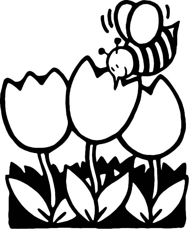 Black And White Cartoon Flowers