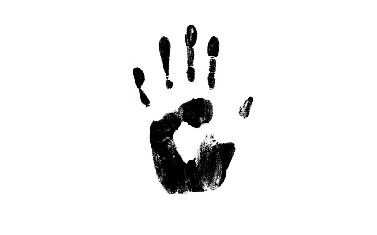 Images For > Handprint Clip Art Black And White