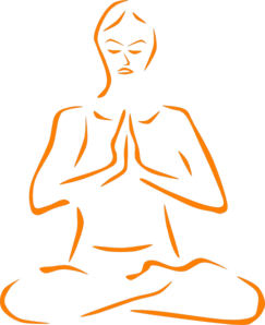 Orange Meditating Silohette Clip Art - vector clip ...