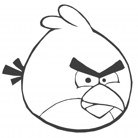 Red Angry Bird Coloring page/template | Angry Birds | Pinterest