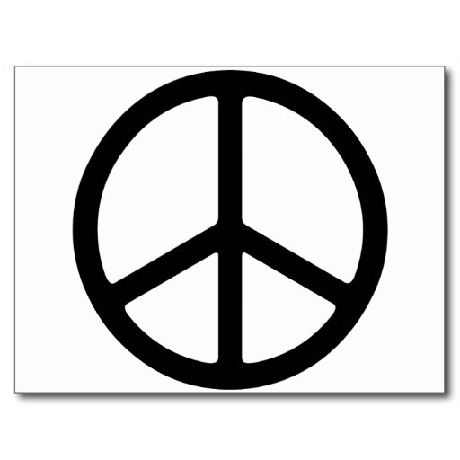 Thin Black Peace Symbol Postcards from Zazzle.