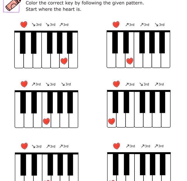 Fun and Learn Music Â» Music Worksheets – Interval of 3rd