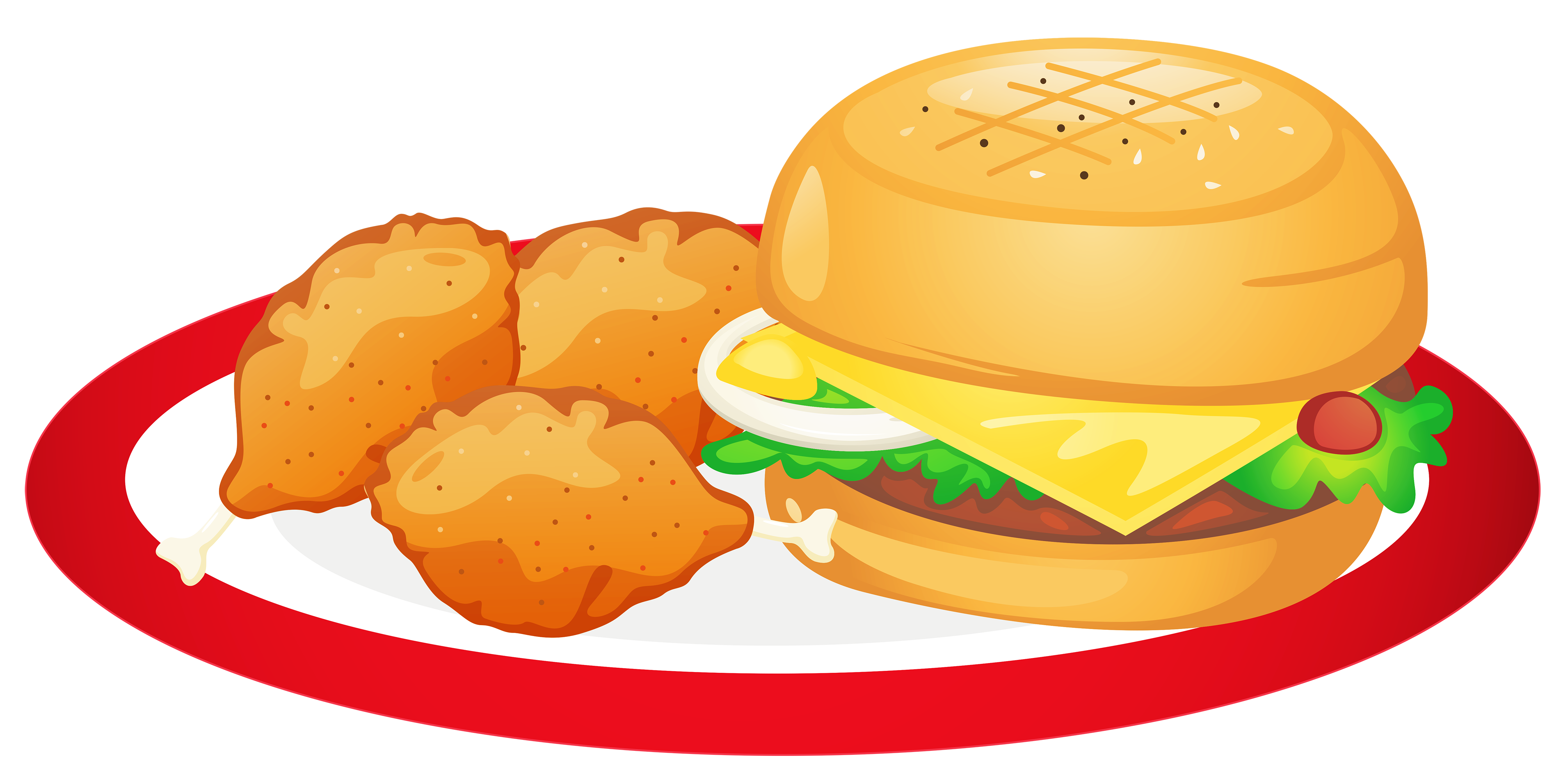 Plate of food clipart