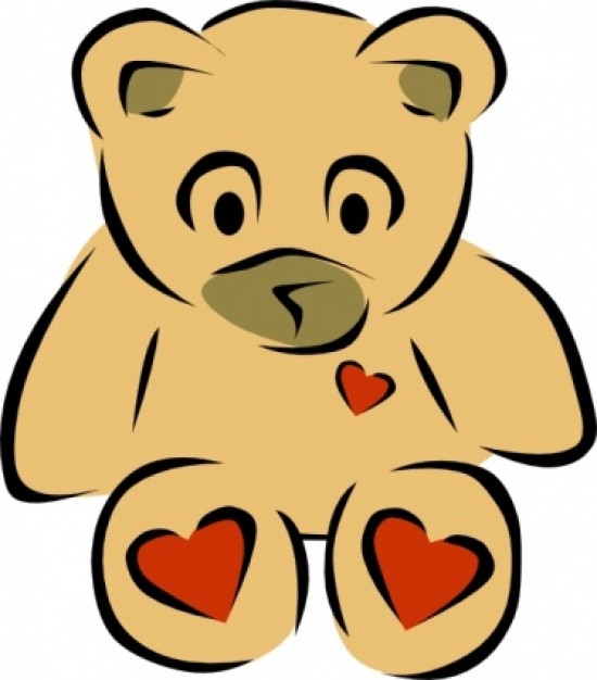 Teddy Bear With Hearts clip art | Download grátis de vetores