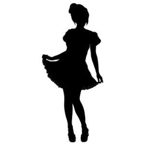 Silhouette of a girl clipart