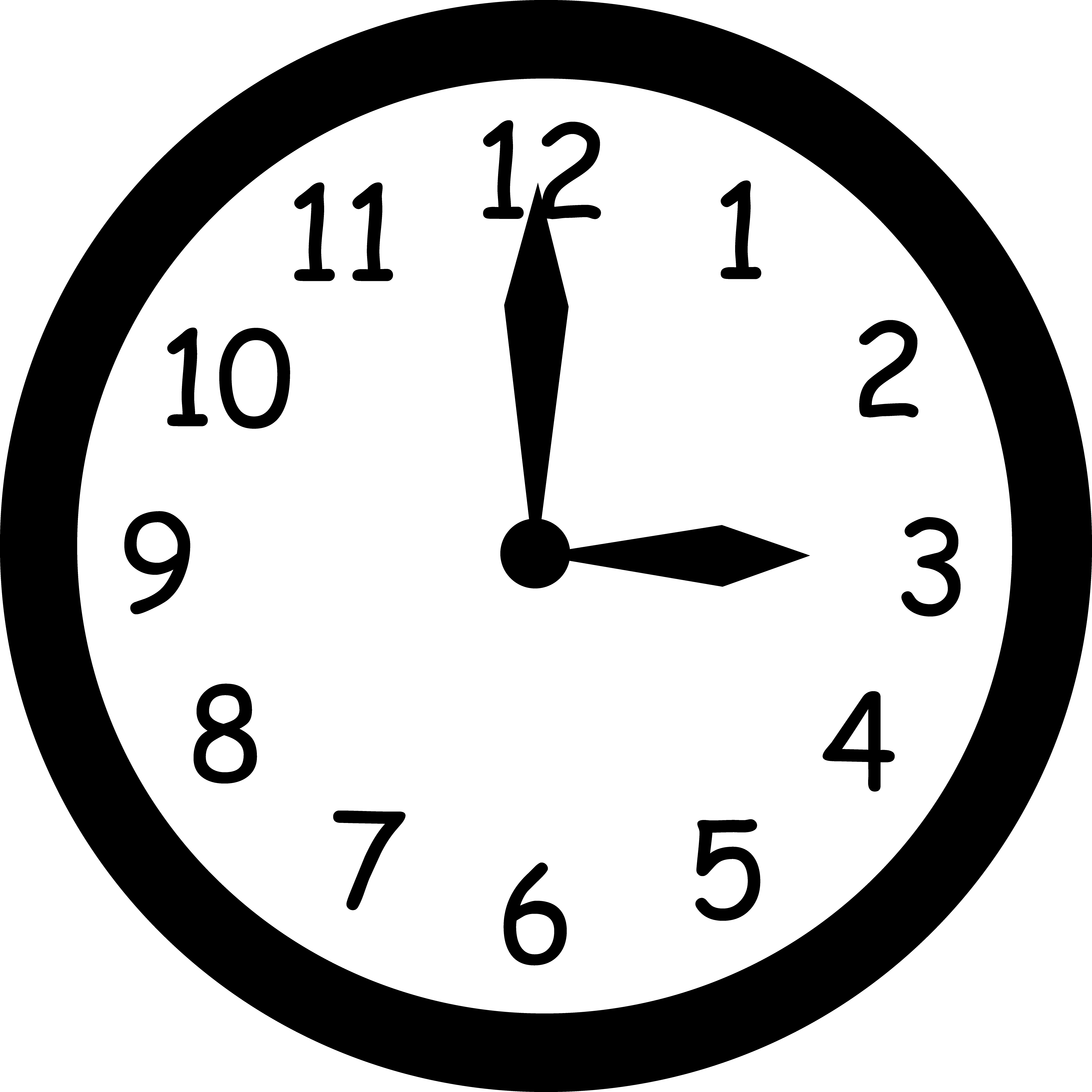 Wall clock clipart black and white