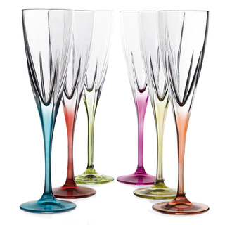 Fusion Multicolor Champagne Glasses (Set of 6) | Overstock.