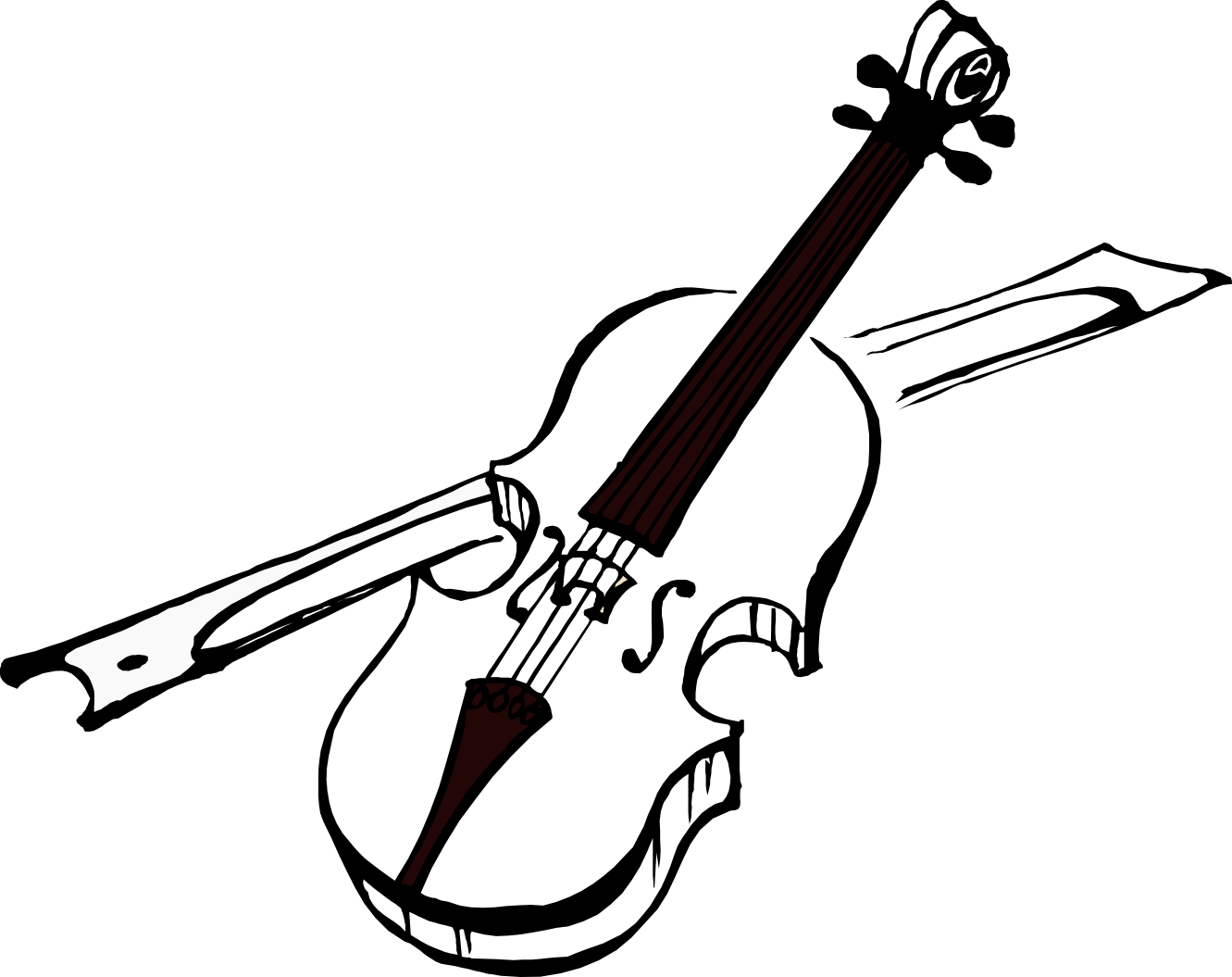 ArtFavor violin 01 black white line art Scalable ...