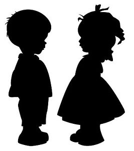 Cute Boy and Girl Holding Hands Silhouette Vinyl Wall Art Sticker ...