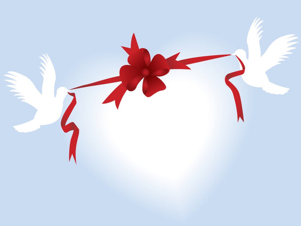 Wallpapers Plain Yellow Free White Doves And Red Bow Powerpoint ...