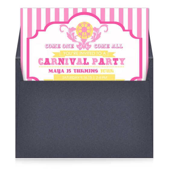 Celebrations design: Girl Carnival Party Invitation