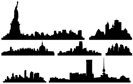 New York Skyline Black And White Clip Art - ClipArt Best