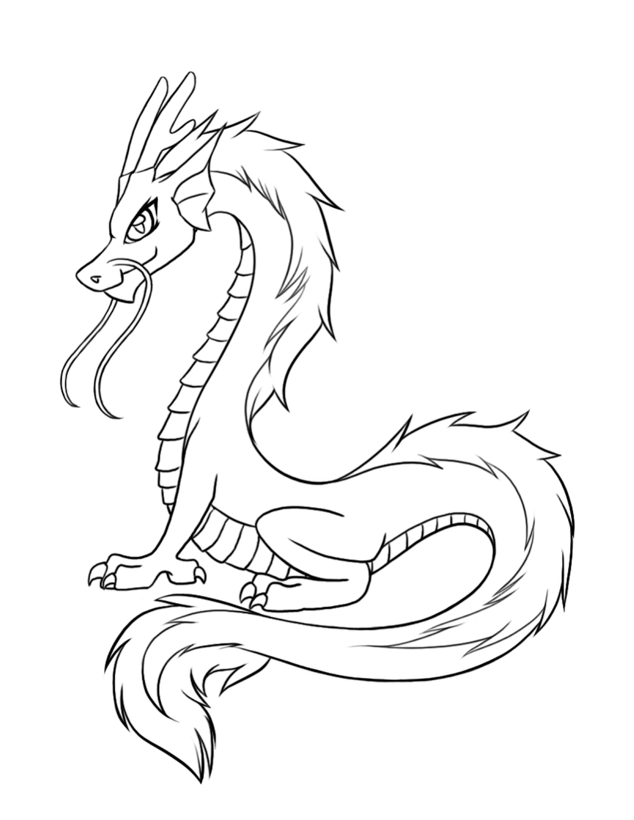cute kids dragon coloring page