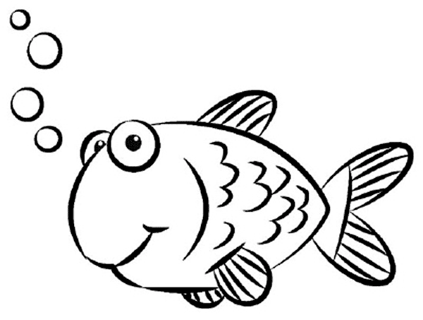 Goldfish Coloring Page - Free Clipart Images