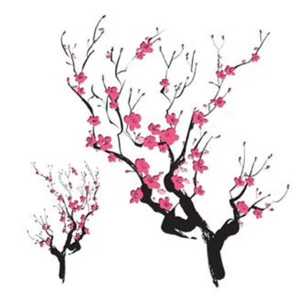 Cartoon Cherry Blossom Tree