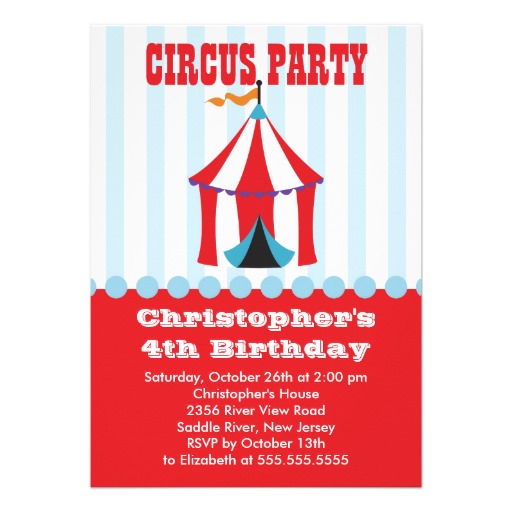 Circus Kids Birthday Party Invitations, 323 Circus Kids Birthday ...