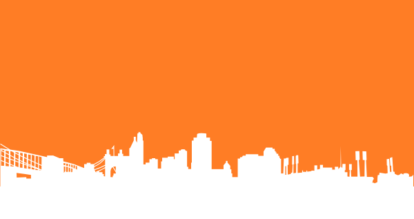 Orange Cinci Skyline Silhouette Big clip art - vector clip art ...