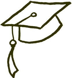 Graduation hat clipart outline