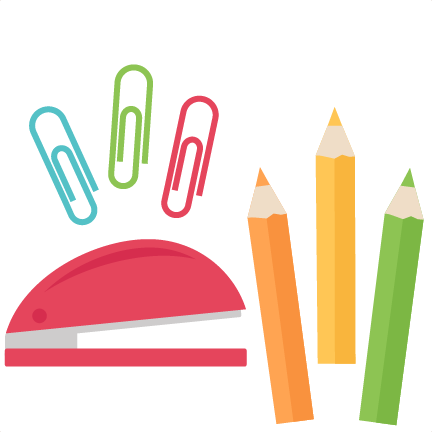 Cute school supplies clipart