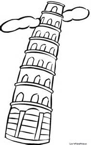 italian leaning tower of pizza drawing