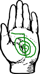 Healing Hand With Reiki Symbol Clip Art - vector clip ...